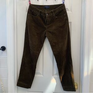 Talbots STRETCH CORDUROY STRAIGHT LEG PANTS Signature deep moss Sz 6